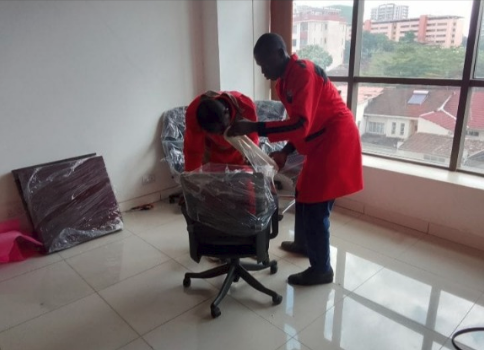 Office equipment prepared for corporate relocation by Kwikshift Movers